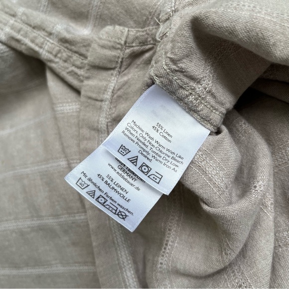 EDDIE BAUER Linen Blend Short Sleeve Button Down - Gray/Beige - 2XL - Picture 9 of 10